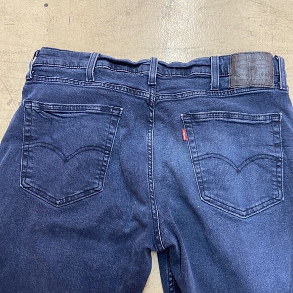 Levis Jeans Mens 38x29 (Fits 37X24) Dark Blue 514 Straight Fit Dark Wash Demin - Picture 12 of 14